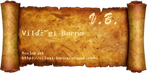 Világi Barna névjegykártya
