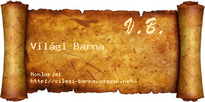 Világi Barna névjegykártya